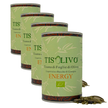 Tis'Olivo Energy Barattolo - Pack 4 × Scatola di cartone 40 g