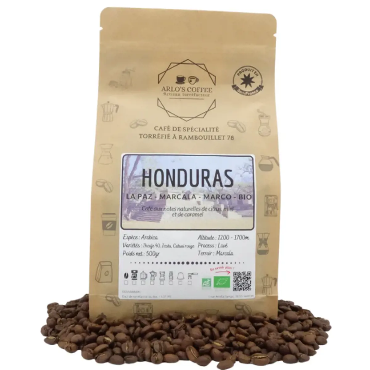 Cafe En Grain Arlo's Coffee Honduras 500 G by ARLO'S COFFEE