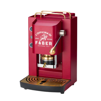 FABER Kaffeepadmaschine - Pro Deluxe Cherry Red Zodiac, Messing 1,3 l - 