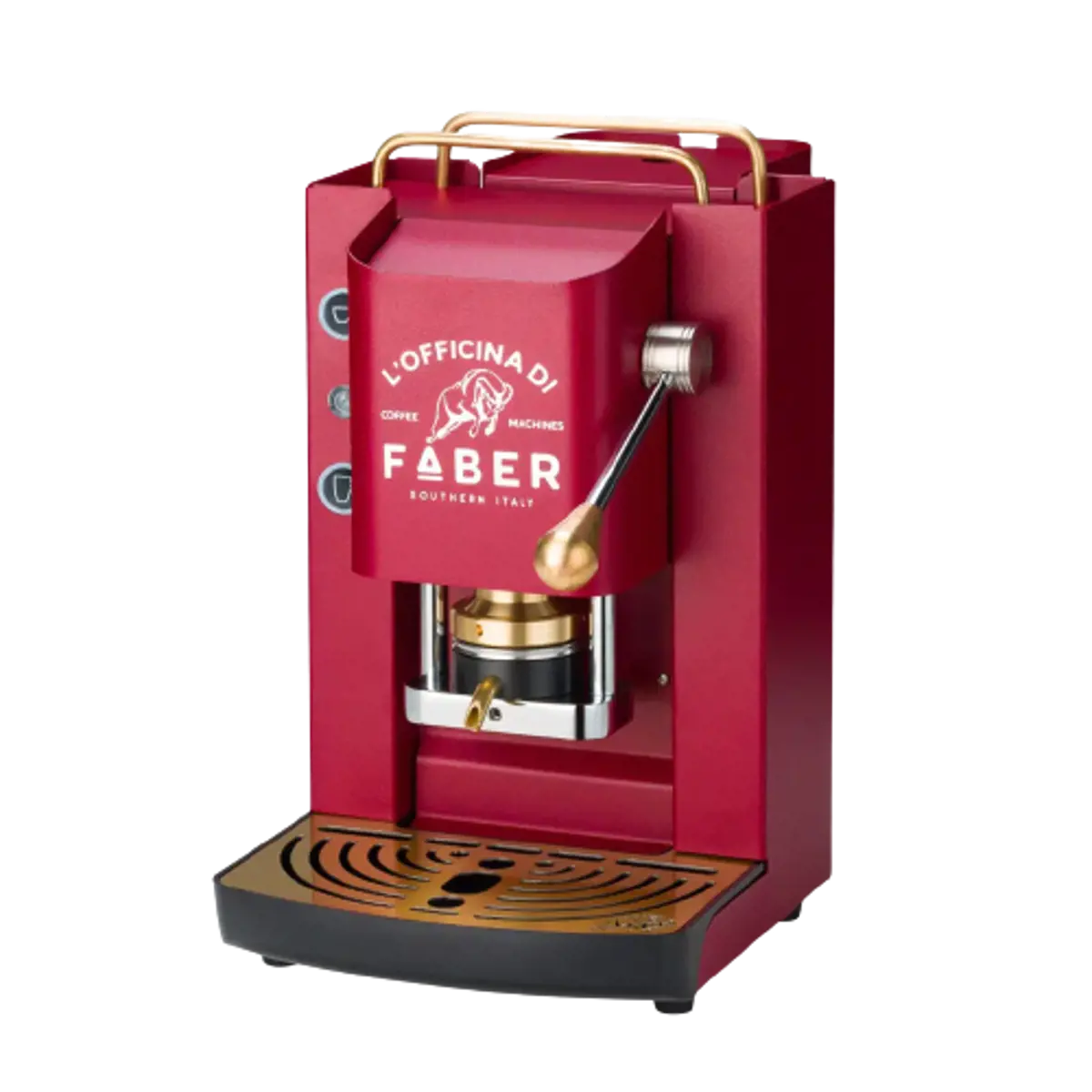 FABER Kaffeepadmaschine - Pro Deluxe Cherry Red Zodiac, Messing 1,3 l by Faber