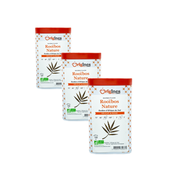 Origines Tea&Coffee Rooibos Nature En - Afrique Du Sud 100G - 100 G - Pack 3 × Boîte métal 100 g