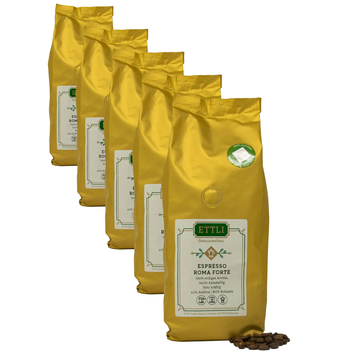 ETTLI Kaffee Café En Grains - Espresso Roma Forte - 250G by ETTLI Kaffee