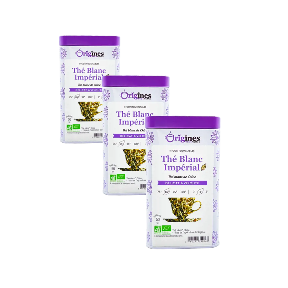 Weißer Tee Bio Metall-Box- Imperial - China - 50g by Origines Tea&Coffee