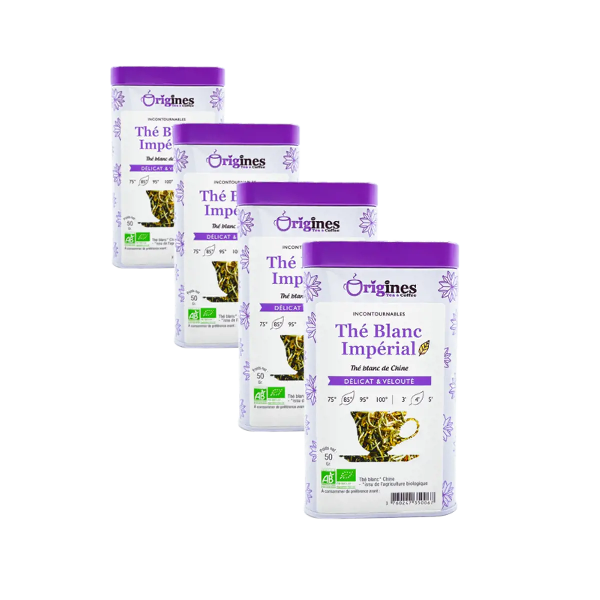 Weißer Tee Bio Metall-Box- Imperial - China - 50g by Origines Tea&Coffee