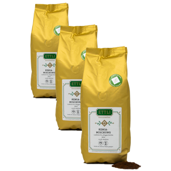 Gemahlener Kaffee - Kenia Mischung - 250g - Pack 3 × Mahlgrad Espresso Beutel 250 g