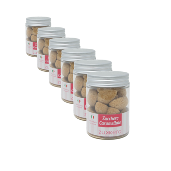 Zukkero Morceaux De Sucre Coeur Avec Sucre Caramelise 60 Gr Boite En Plastique 60 G - Pack 6 × Boîte en plastique 60 g