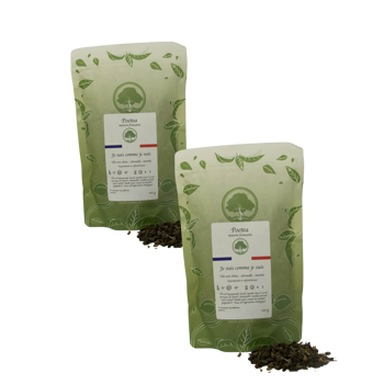 Grüner Tee Zitrone-Minze-Aufguss - 100g - Pack 2 × Beutel 100 g