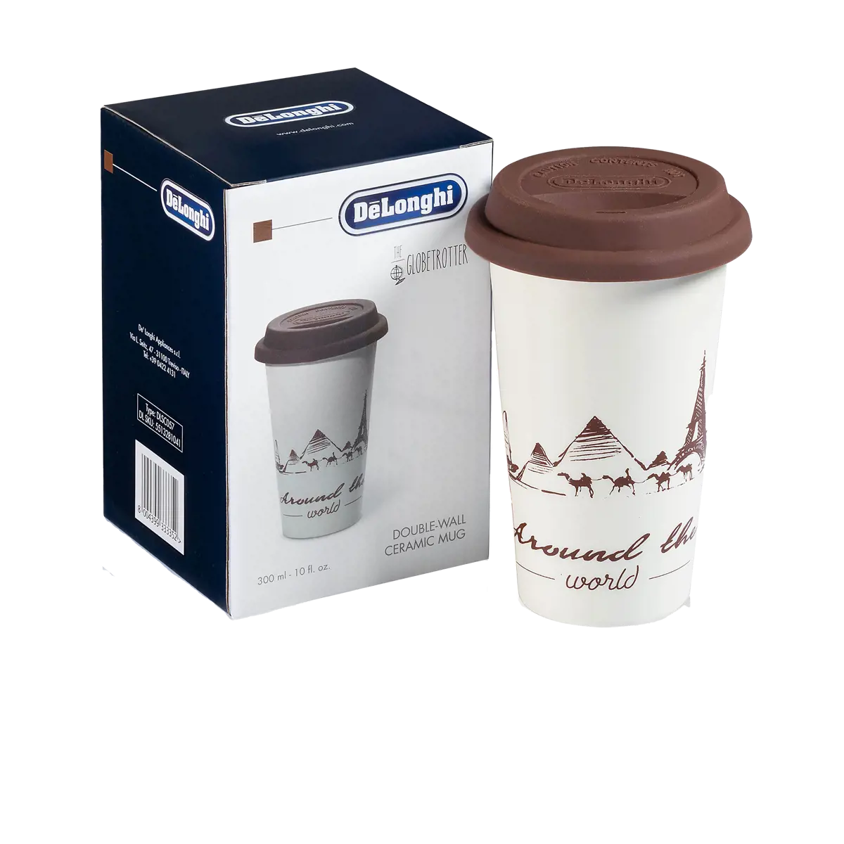 Delonghi De Longhi Mug Double Paroi Ceramique 300Ml The Globetrotter by Delonghi