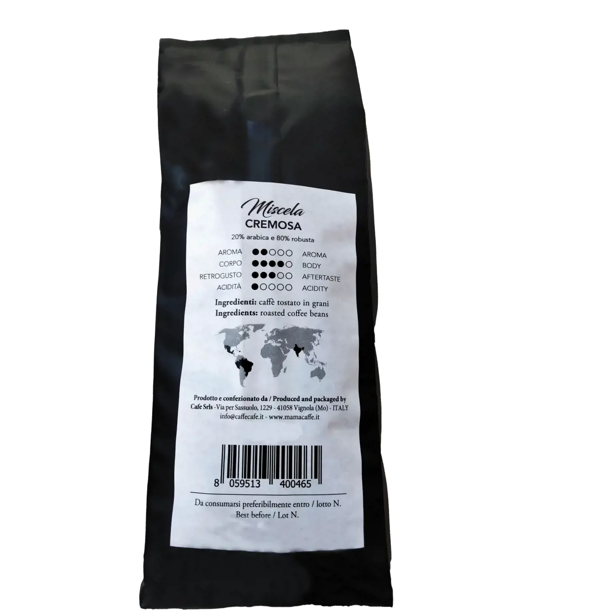 Deuxième image du produit Café En Grains - Mélange Cremosa - 1Kg by Sensaterra x M'ama Caffè France
