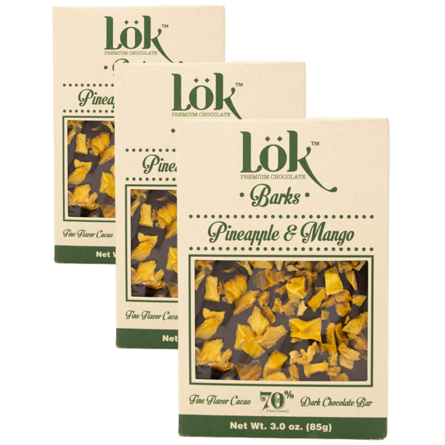 LÖK FOODSChocolat Noir 70 Ananas Mangue Boites 85 G by LÖK FOODS