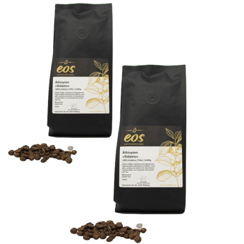 Cafe En Grain EOS Kaffeerösterei Ethiopie Sidamo 1 Kg - Pack 2 × Grains Pochette 1 kg