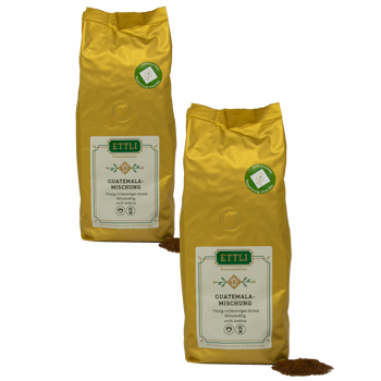 Gemahlener Kaffee - Guatemala Mischung - 500g - Pack 2 × Mahlgrad Moka Beutel 500 g