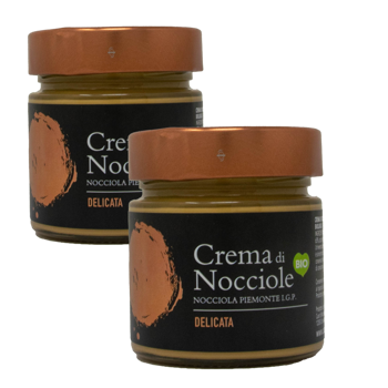 Crema di Nocciole DELICATA 250 g - Pack 2 × Barattolo di vetro 250 g