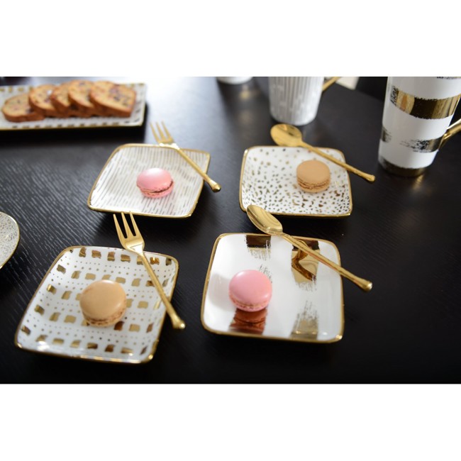 Secondo immagine del prodotto Forchette per dolci dorate - set di 4 by Aulica