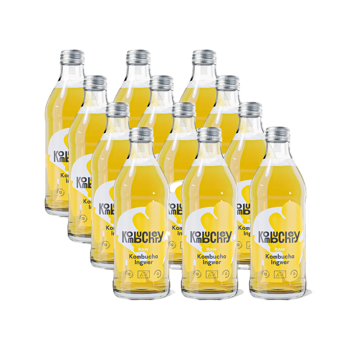 Raw Ingwer Bio-Kombucha 12 Flaschen je 330ml - Glasflasche 3,96 kg