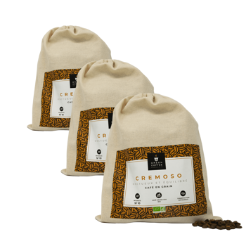 Grains De Café Green Coffee Monaco - Cremoso - Pack 3 × Grains de café biologique de haute qualité.