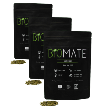 Biomaté Mate Vert- 100 G - Pack 3 × Pochette 100 g