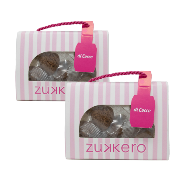 Zollette cuore con zucchero di cocco box 60 gr by Zukkero