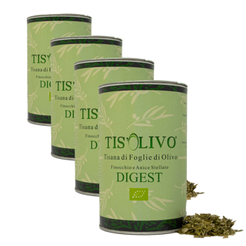 Tis'Olivo Digest Barattolo - Pack 4 × Scatola di cartone 40 g