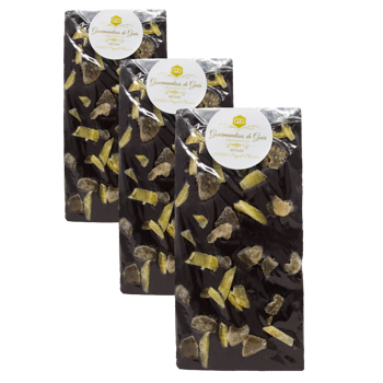 Cioccolato Fondente 65% Cacao - Zenzero e Mango - Pack 3 × Tavoletta 100 g