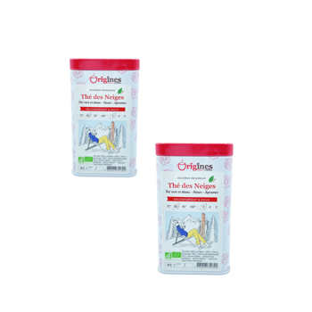 Origines Tea&Coffee The Vert Et Blanc Bio En - The Des Neiges Chine 80G - 80 G - Pack 2 × Boîte métal 80 g