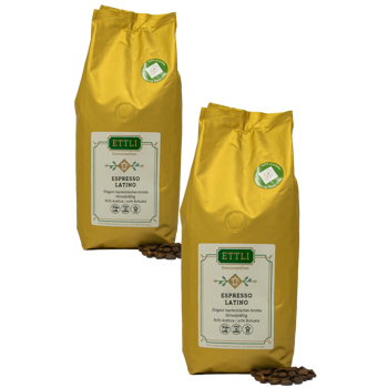 Caffè in grani - Espresso Latino - 1kg - Pack 2 × Chicchi Bustina 1 kg
