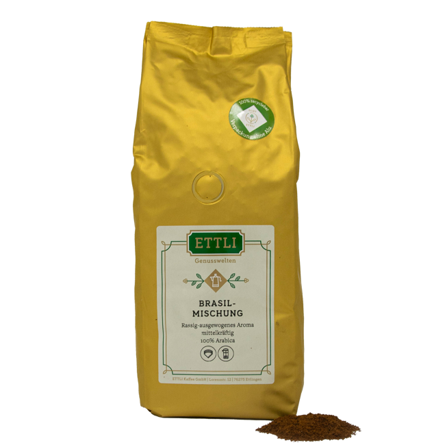 Gemahlener Kaffee - Brasil-Mischung - 1kg by ETTLI Kaffee