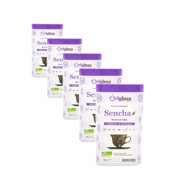 Grüner Tee Bio Metall-Box- Sencha - China - 100g by Origines Tea&Coffee