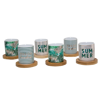 Tropische Kaffeetassen mit Bambusuntersetztern - 6er-Set by Aulica