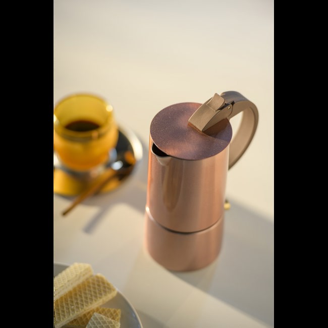Secondo immagine del prodotto Chicca Caffettiera a induzione  - 3 tazze Oro rosa by GNALI & ZANI