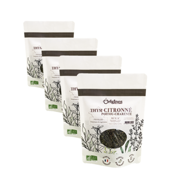 Origines Tea&Coffee Infusion Bio Thym Citronne Sachet 50G Sachets De The 50 G - Pack 4 × Pochette 50 g