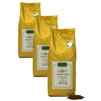 Gemahlener Kaffee - Perfect Night Entcoffeinierter Kaffee - 250g - Pack 3 × Mahlgrad Moka Beutel 250 g