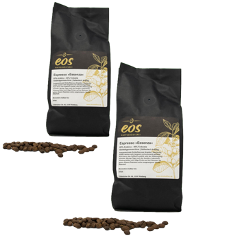 Cafe En Grain EOS Kaffeerösterei Espresso Essenza 1 Kg - Pack 2 × Grains Pochette 1 kg