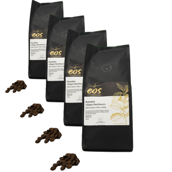 Cafe En Grain EOS Kaffeerösterei Sumatra Mandhelling Gayo 500 G - Pack 4 × Grains Pochette 500 g