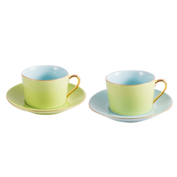 Set 2 tazze da tè blu/verde - 