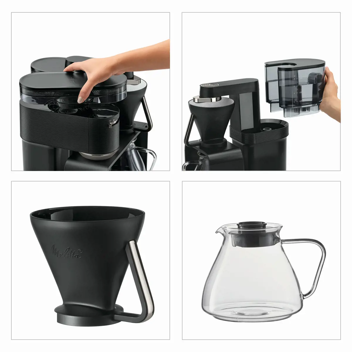 Troisième image du produit Melitta Epos 1024-01 - Cafetière Filtre Électrique Avec Broyeur Argent by Melitta
