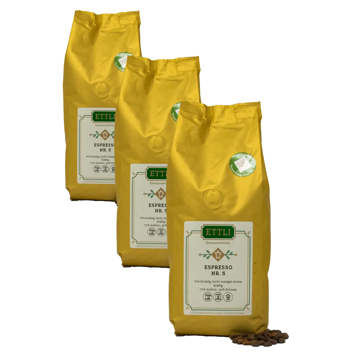 Ettli Kaffee Café En Grain - Espresso N°5 - 500G by ETTLI Kaffee