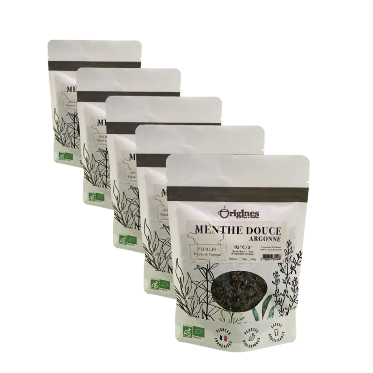 Origines Tea&Coffee Infusion Bio Menthe Douce Feuilles Coupees Sachet 50G Sachets De The 50 G by Origines Tea&Coffee