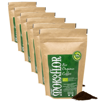 Mischung 100% Arabica Bio - Gemahlener Kaffee 250 g - Pack 6 × Mahlgrad Moka Beutel 250 g