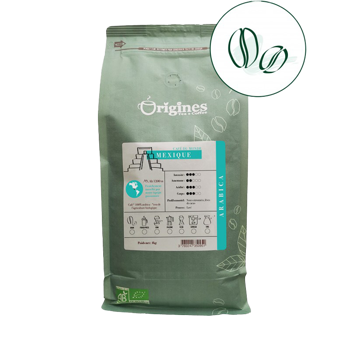 Origines Tea&CoffeeCafe Moulu Mexique 1Kg Moulu Espresso - 1 Kg - Moulu Espresso Pochette 1 kg