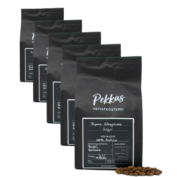 Café En Grain Pekkas Privatrösterei Papouasie Nouvelle Guinee Sigri - 250 G - Pack 5 × Grains Pochette 250 g