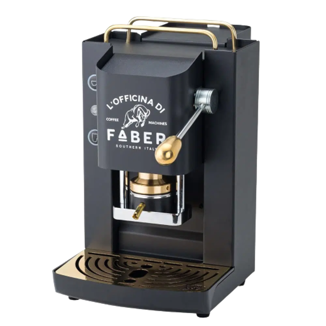 FABER Macchina da Caffè a cialde - Pro Deluxe Mat Black Ottonato Zodiac 1,3  l