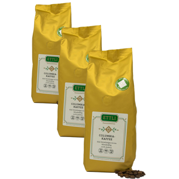Caffè in grani - Caffè Colombia - 500g - Pack 3 × Chicchi Bustina 500 g