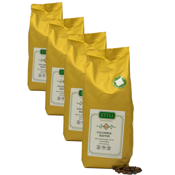 Caffè in grani - Caffè Colombia - 500g - Pack 4 × Chicchi Bustina 500 g