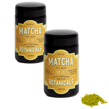 Matcha Botanicals Rice Popcorn Matcha 40g - Pack 2 × Bouteille en verre 40 g