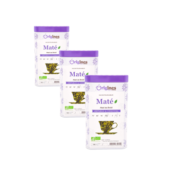 Origines Tea&Coffee Mate Bio Vert En - Bresil 100G Canette 100 G - Pack 3 × Boîte métal 100 g
