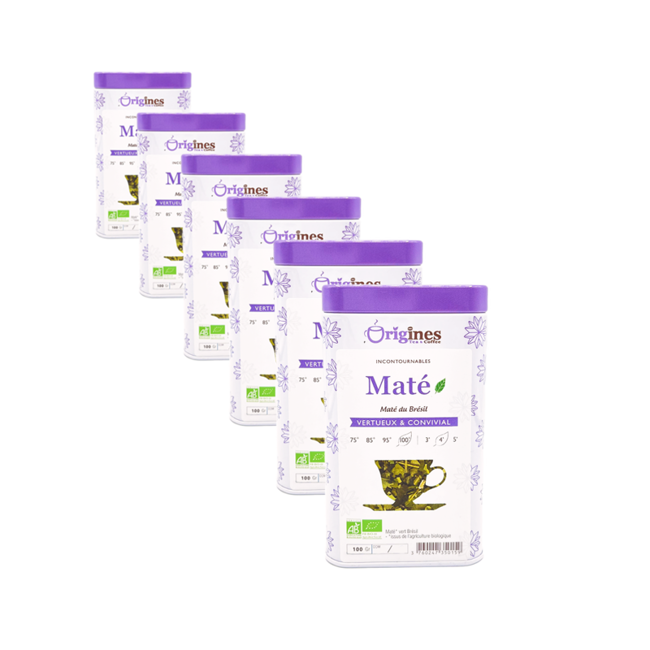 Bio-Mate Grün Metall-Box - Brésil - 100g by Origines Tea&Coffee