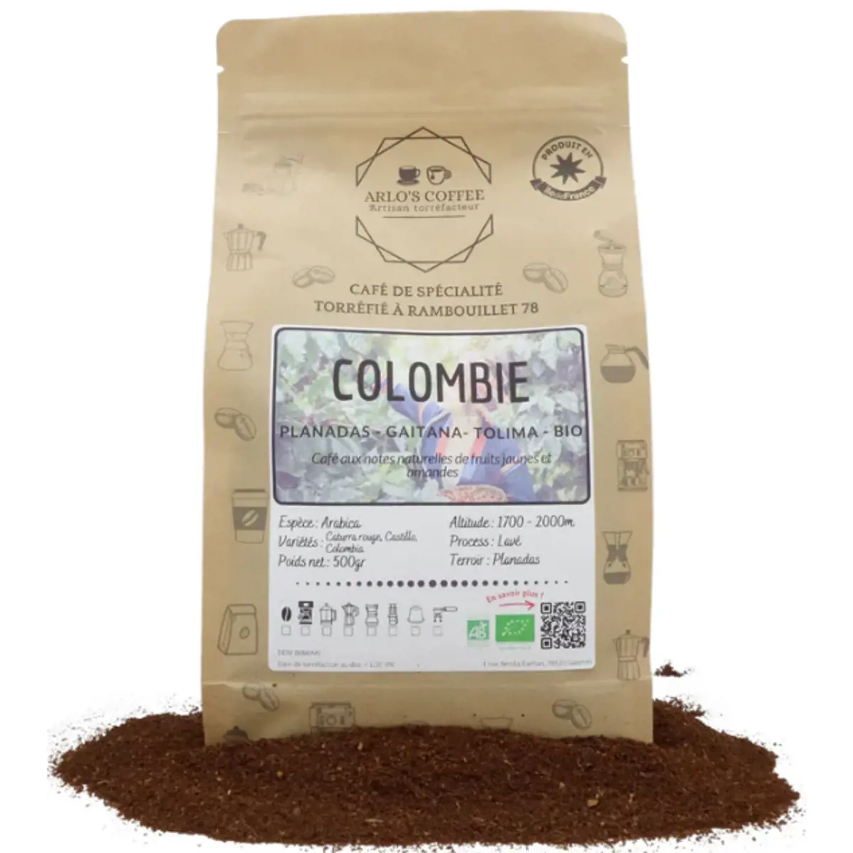 Arlo's Coffee - Colombie Moulu Espresso- 500 G by ARLO'S COFFEE