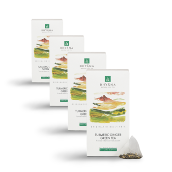 Dhyana Turmeric Ginger Green Tea X15 Sachets De The 15 Sachets De The - Pack 4 × 15 Sachets de thé