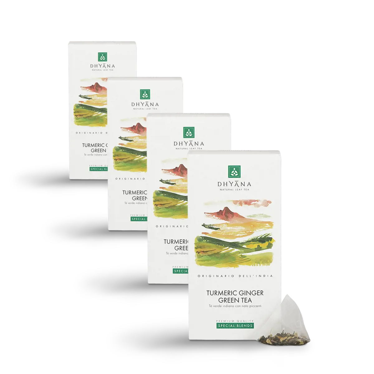 Kurkuma-Ingwer-Grüntee x15 Teebeutel by Dhyana